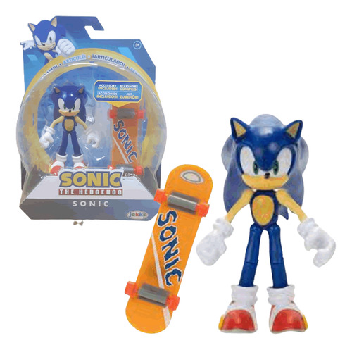 Boneco Sonic The Hedgehog Sonic Com Skate Acessório